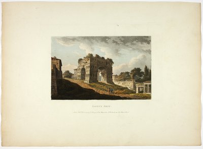 Arco de Jano, placa veinte de las Ruinas de Roma de M. Dubourg