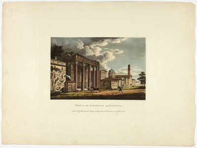 Templo de Antonino y Faustina, lámina treinta y seis de las Ruinas de Roma de M. Dubourg