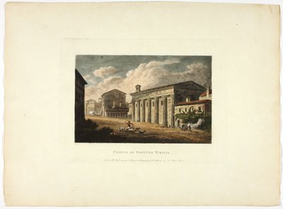 Templo de Fortuna Virilis, lámina treinta y cuatro de las Ruinas de Roma de M. Dubourg