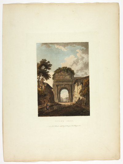 Arco de Tito, placa diez de las Ruinas de Roma de M. Dubourg