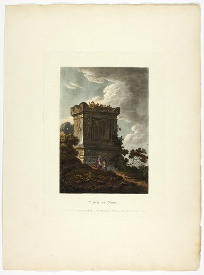 Tumba de Nerón, lámina 7 de las Ruinas de Roma de M. Dubourg