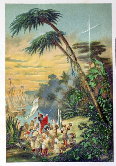 El descubrimiento del Nuevo Mundo por Cristóbal Colón (1451-1506) 1892 de M. Houssot