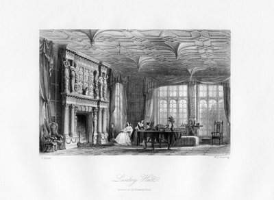El salón, Loseley Hall, Guildford, siglo XIX de M. J. Starling