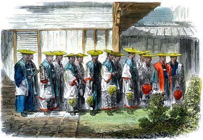 La guardia nocturna en Jeddo Edo, Japón, 1864 de M. Jackson