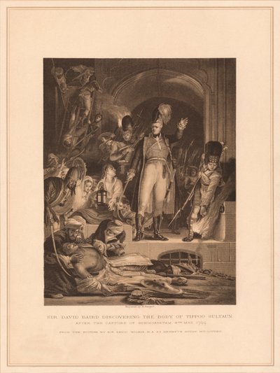 Sir David Baird descubriendo el cuerpo de Tippoo Sultaun, 1799 1878 de M Nargert