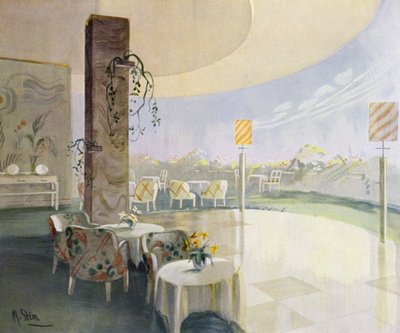 Interiores de los años 30: Café terraza de M. Stier