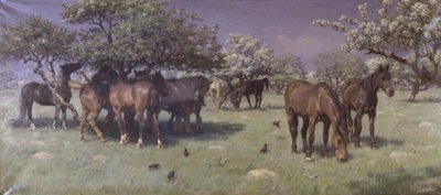 Caballos en Dyrehaven de M. Therkildsen
