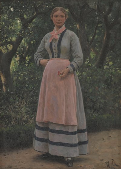 Joven en un jardín de M. Therkildsen