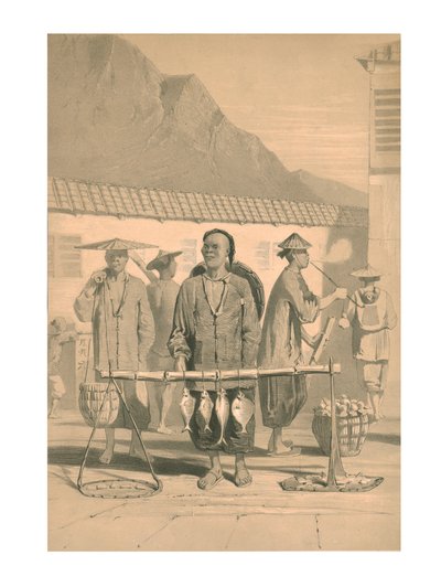 Pescaderos en Hong Kong, siglo XIX de M and N Hanhart
