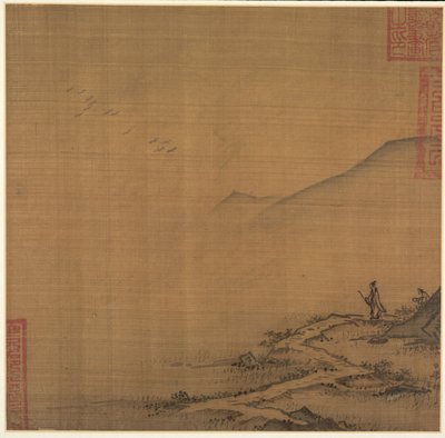 Paisaje con gansos volando de Ma Lin