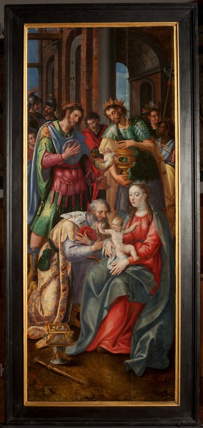 Adoración de los Magos, Tríptico, Panel derecho de Maarten de Vos