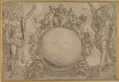 Apolo, Diana y el Tiempo con las vicisitudes cíclicas de la vida humana de Maarten de Vos