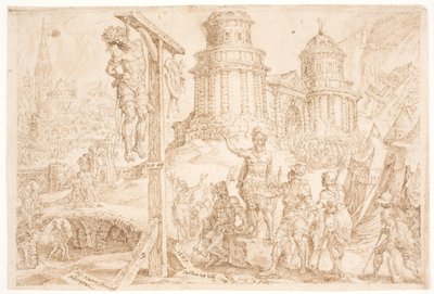La destrucción de Ai y el ahorcamiento del rey de Maarten van Heemskerck