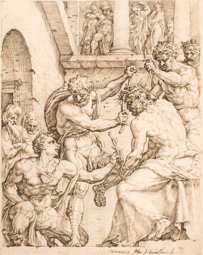 Cristo coronado de espinas de Maarten van Heemskerck