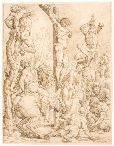 Cristo en la Cruz, entre los ladrones de Maarten van Heemskerck