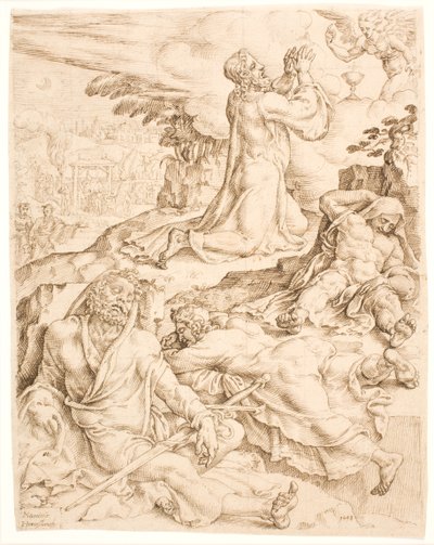 Cristo en el Monte de los Olivos de Maarten van Heemskerck