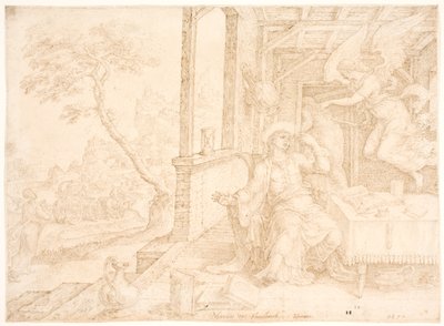 Un ángel se aparece a Felipe de Maarten van Heemskerck