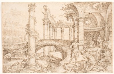 Cam burlándose de Noé de Maarten van Heemskerck