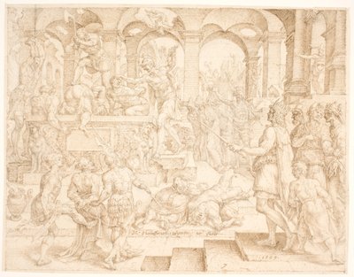 Josías ordena que todos los sacerdotes de las alturas sean asesinados de Maarten van Heemskerck