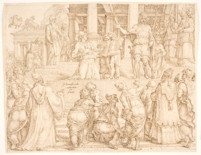 El libro del pacto leído a los habitantes de Jerusalén de Maarten van Heemskerck
