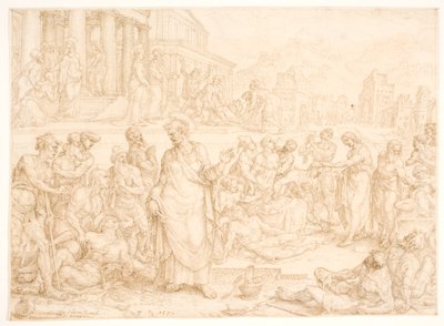Pedro y los otros apóstoles curan a los enfermos de Maarten van Heemskerck