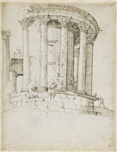 Templo redondo en Tívoli de Maarten van Heemskerck
