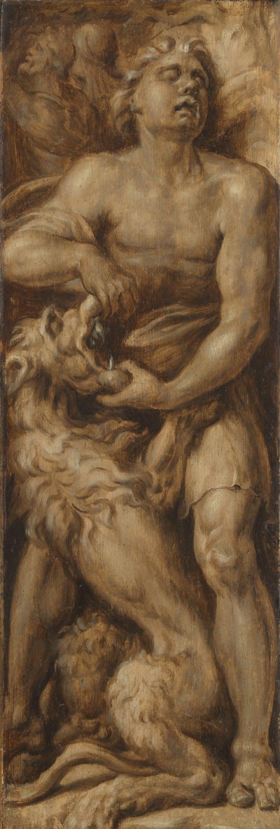 Sansón domina el león de Maarten van Heemskerck