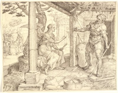 El ángel apareciendo a Gedeón de Maarten van Heemskerck