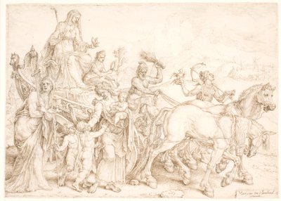Carro triunfal. Humilitas (Humildad) de Maarten van Heemskerck