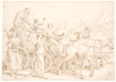 Carro triunfal. Inopia (Necesidad) de Maarten van Heemskerck