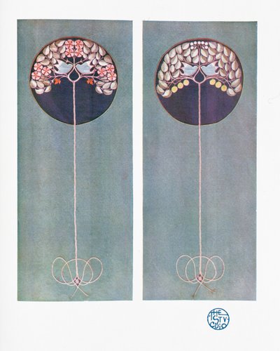 Paneles bordados, de Vol XXVIII de la revista `The Studio`, pub. 1903 de Mackay Hugh Baillie Scott