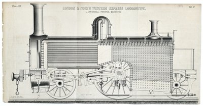 London and North Western Express Locomotora placa 138 de Mackay & Kirkwood