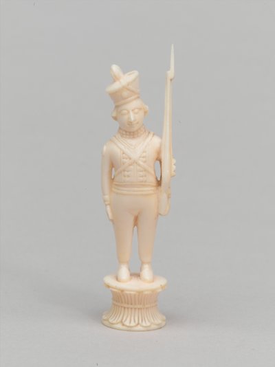 Peón blanco, pieza de ajedrez, India, circa 1820 de Macneill MacLeay