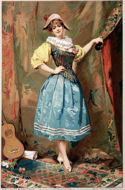 El traje (Una mujer con una guitarra), sd. siglo XIX de Madeleine Lemaire