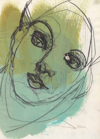 Sketchbook 20, 2024 (pintura al temple, tinta, carboncillo sobre papel) de Madgalena Morey