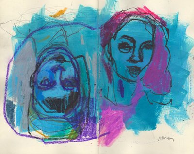 Sketchbook 36, 2025 (pintura al temple, carboncillo sobre papel) de Madgalena Morey