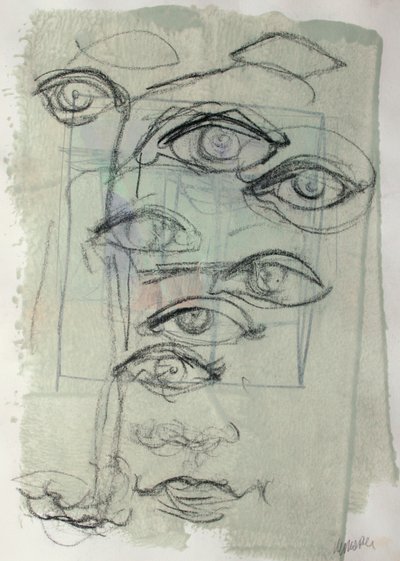 Sketchbook 41, 2025 (pintura al temple, carboncillo sobre papel) de Madgalena Morey