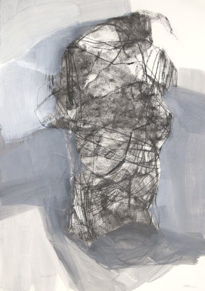 Torso 6, 2022 (carboncillo sobre papel) de Madgalena Morey