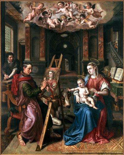 San Lucas dibujando a la Virgen, 1602 de Maerten Vos de