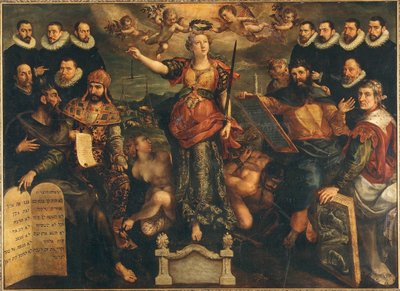 El Tribunal de la Casa de la Moneda de Brabante en Amberes, 1594 de Maerten Vos de