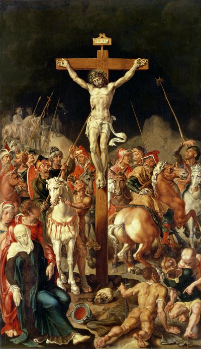 Calvario, panel central de un tríptico de Maerten van Heemskerck