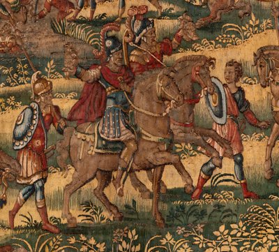 Museo Diocesano (Museo Diocesano). Tapiz flamenco. Bruselas. Taller François Geubels. Serie La Historia de Gedeón. La derrota de los madianitas (Derrota de los madianitas). Seda y lana. Legado del obispo Vicente Roca de Serna. Barroco. 1534-1571, en el de Maerten van Heemskerck