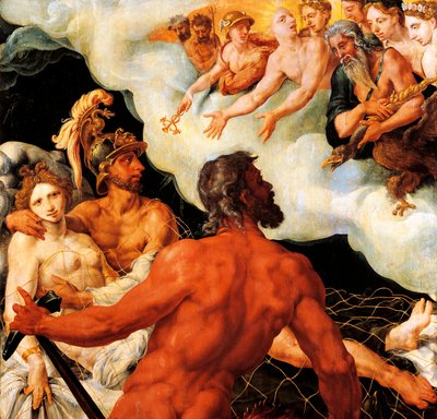 Marte y Venus atrapados en la red de Vulcano de Maerten van Heemskerck