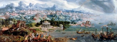 Fantasía Panorámica con el Rapto de Helena, 1535 de Maerten van Heemskerck