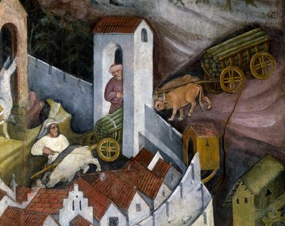Cosecha de madera, (detalle) del Mes de Diciembre, Ciclo de los Meses de Maestro (attr. to) Venceslao