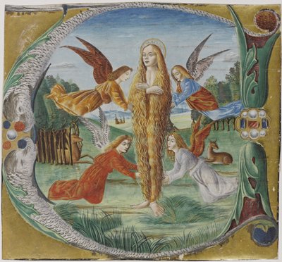 Santa María Magdalena rodeada de ángeles de Maestro del Salomone Wildenstein