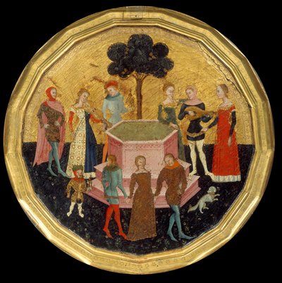El jardín del amor, c.1370 de Maestro di Deschi Da Parto
