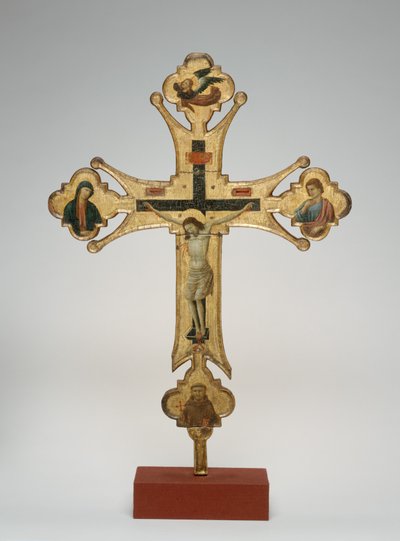 Cruz procesional, c. 1320 (óleo sobre lienzo sobre madera) de Maestro di Santa Chiara
