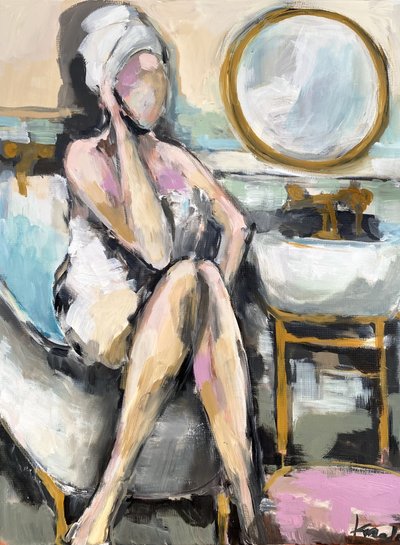 Un momento de tranquilidad en el baño de Magdalena  Krzak