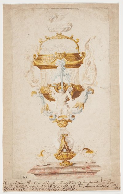 Boceto para el jarrón "Elemento del Agua" en Rosenborg de Magnus Berg